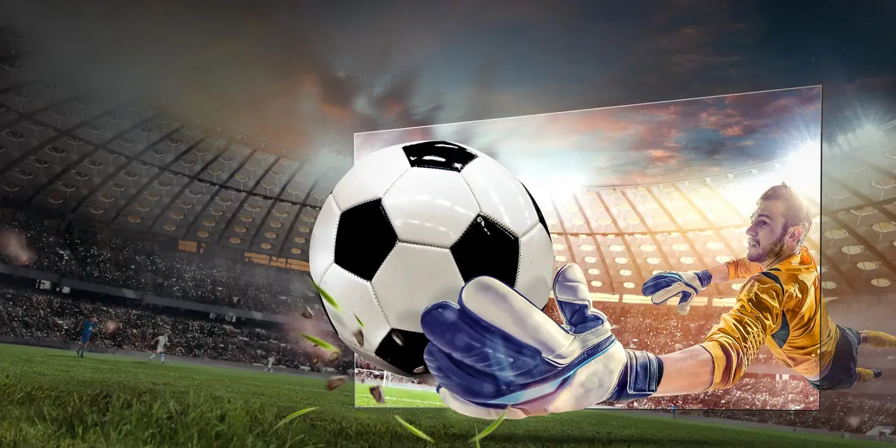 Fast football action staying crisp on a large Hisense A6 screen