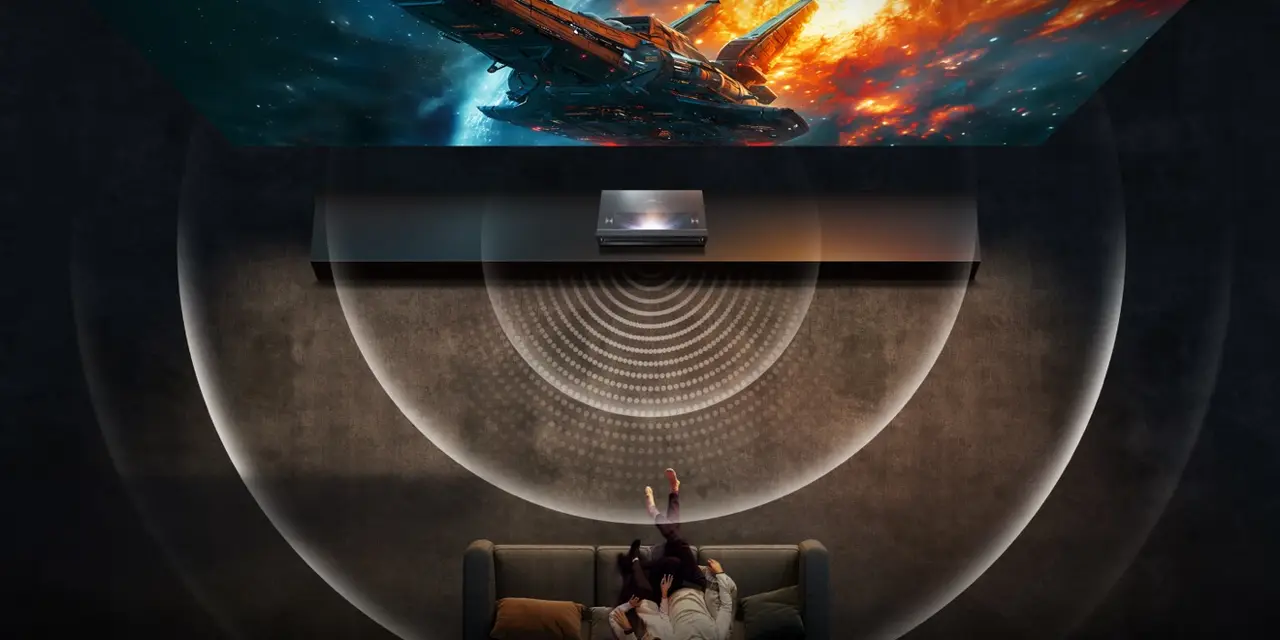 Hisense PX3-Pro front-firing immersive sound filling the room