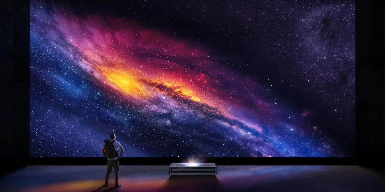Vivid, wide-colour image projected at cinema scale by the Hisense PX3-Pro