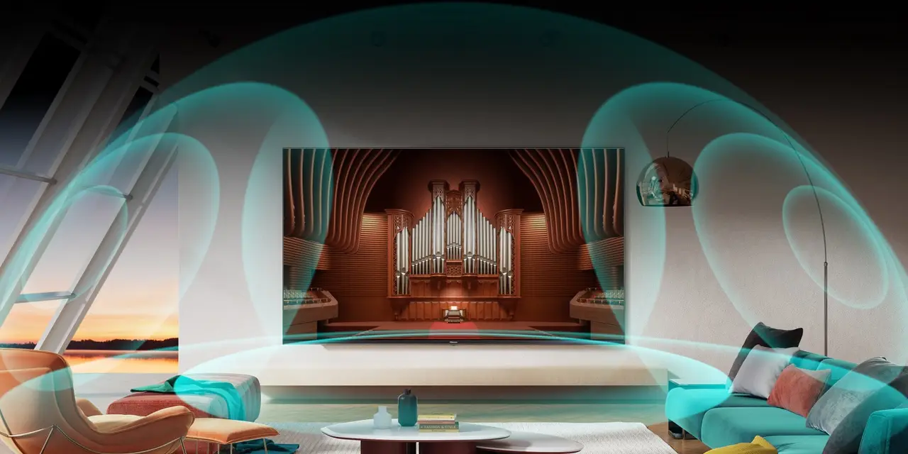 Concert-hall sound immersion shown on the 100-inch Hisense QLED