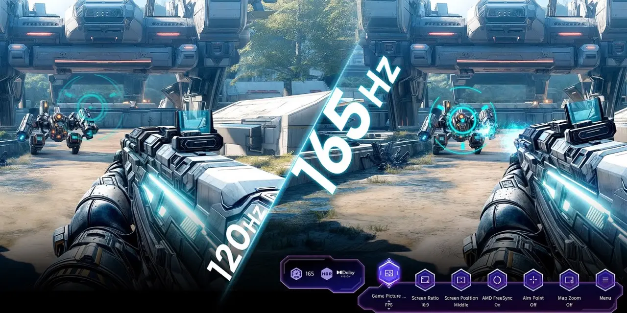 Hisense U7Q Pro 165Hz gaming and AMD FreeSync feature visual